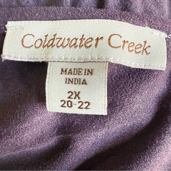 Coldwater Creek Purple Women’s 3/4 sleeve Velour Tunic Lagenlook Arttsy 2X 20/22 - Picture 9 of 11